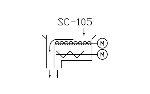 符号 Roller screen with motor, conveyor 的预览，块名 PPD_X6805_ROLLER_SCREEN