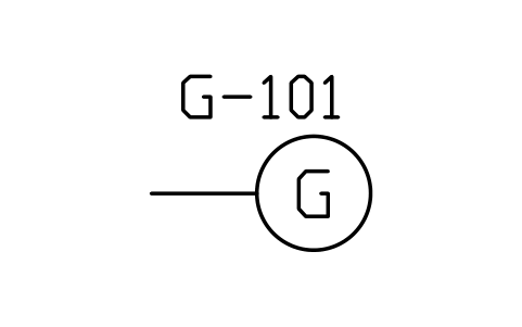 符号 Electrical generator 的预览，块名 PPD_P012_GENERATOR