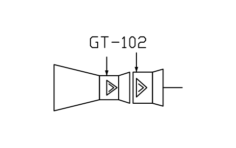 符号 Gas turbine, separate combustors 的预览，块名 PPD_X7012_GAS_TURBINE_SEP_COMB