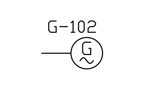 符号 Electrical generator, AC type 的预览，块名 PPD_X7051_GENERATOR_AC