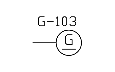 符号 Electrical generator, DC type 的预览，块名 PPD_X7052_GENERATOR_DC