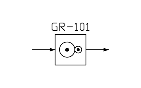 符号 Gear, fixed ratio, speed increasing 的预览，块名 PPD_X7101_GEAR_INCREASING