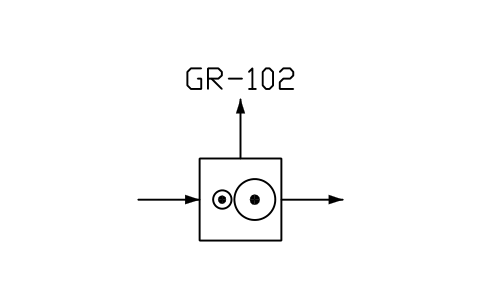 符号 Gear, fixed ratio, speed decreasing 的预览，块名 PPD_X7102_GEAR_DECREASING