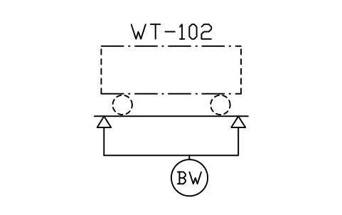 符号 Weighing bridge for railway wagons 的预览，块名 PPD_X7262_WEIGHING_BRIDGE_RAIL