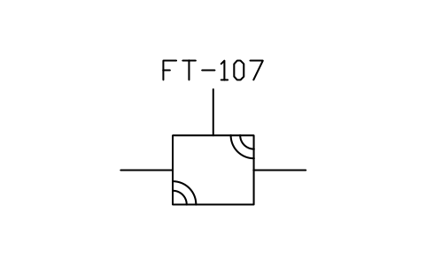 符号 Ultrasonic flow meter, inline 的预览，块名 PPD_X7277_ULTRASONIC_INLINE