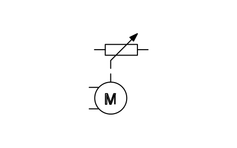符号 Resistor, motor adjustable 的预览，块名 ISX_X205_RESISTOR_MOTOR_ADJUSTABLE