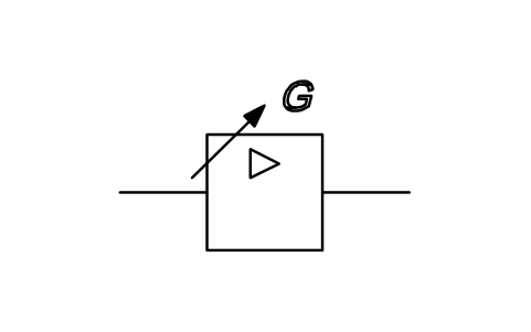 符号 Amplifier with adjustable gain 的预览，块名 ISX_X207_AMPLIFIER_ADJUSTABLE_GAIN
