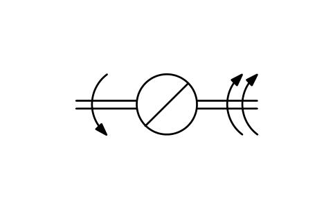 符号 Gear pair, speed increasing 的预览，块名 ISX_X249_GEAR_PAIR_SPEED_INCREASING