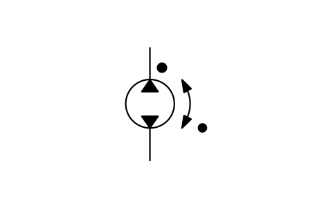 符号 Pump rotation and flow direction 的预览，块名 ISX_X261_PUMP_ROTATION_FLOW_DIRECTION