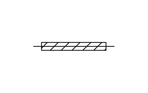 符号 Insulated pipeline or duct 的预览，块名 ISX_X322_INSULATED_PIPELINE_OR_DUCT_P3