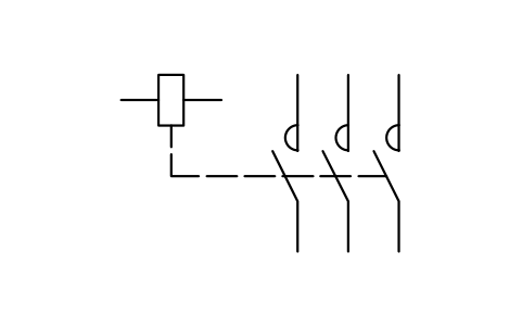 符号 Electropneumatic contactor 的预览，块名 ISX_X405_ELECTROPNEUMATIC_CONTACTOR
