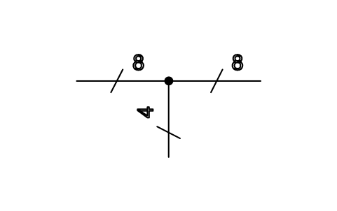 符号 Eight connections, four branching 的预览，块名 ISX_X602_EIGHT_CONNECTIONS_FOUR_BRANCHI