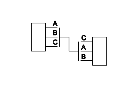 符号 Three connections, changed 的预览，块名 ISX_X605_THREE_CONNECTIONS_CHANGED