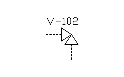 符号 Angled two-way valve 的预览，块名 ISX_2102_ANGLED_TWO_WAY_VALVE