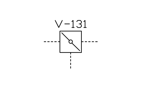 符号 Two-or three-way damper 的预览，块名 ISX_2151_TWO_OR_THREE_WAY_DAMPER