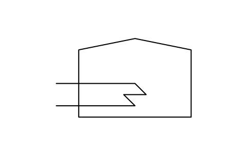 符号 Roof tank with heating coil 的预览，块名 ISX_X2068_ROOF_TANK_HEATING_COIL