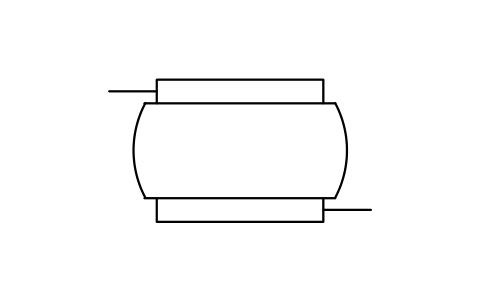 符号 Pressure vessel, jacketed 的预览，块名 ISX_X2069_PRESSURE_VESSEL_JACKETED