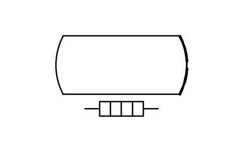 符号 Pressure vessel, electric heater 的预览，块名 ISX_X2070_PRESSURE_VESSEL_ELECTRIC_HEATE