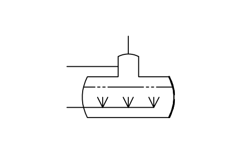 符号 Feedwater vessel with deaerator 的预览，块名 ISX_X2071_FEEDWATER_VESSEL_DEAERATOR