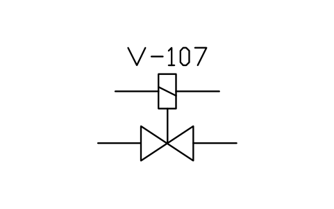 符号 2-way valve, solenoid actuator 的预览，块名 ISX_X2103_2_WAY_VALVE_SOLENOID_ACTUATOR