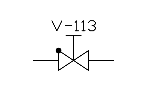 符号 Check valve with stop valve 的预览，块名 ISX_X2112_CHECK_VALVE_STOP_VALVE