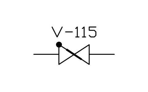 符号 Swing-type non-return valve 的预览，块名 ISX_X2114_SWING_TYPE_NON_RETURN_VALVE