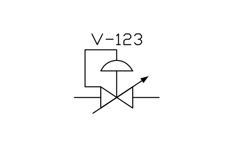 符号 Back-pressure control valve 的预览，块名 ISX_X2132_BACK_PRESSURE_CONTROL_VALVE