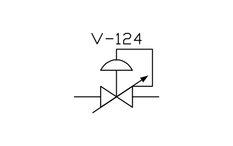 符号 Pressure reducing control valve 的预览，块名 ISX_X2133_PRESSURE_REDUCING_CONTROL_VALV