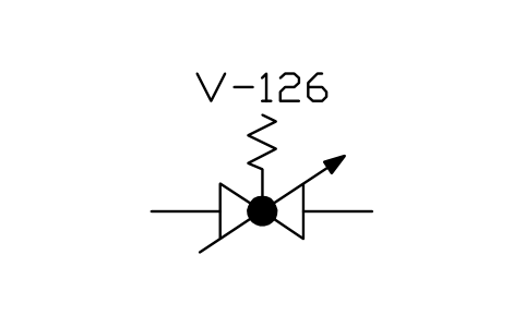 符号 Globe relief valve, spring 的预览，块名 ISX_X2135_GLOBE_RELIEF_VALVE_SPRING