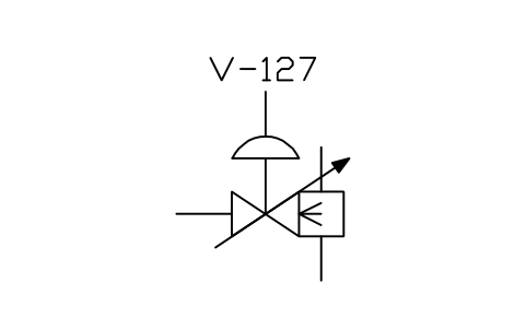 符号 De-superheater control valve 的预览，块名 ISX_X2136_DE_SUPERHEATER_CONTROL_VALVE