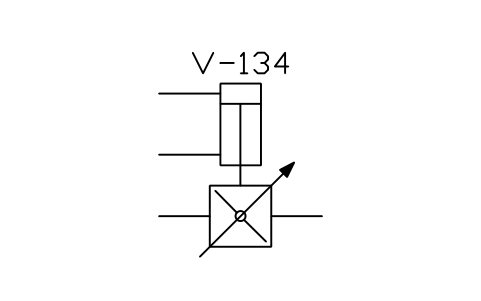 符号 Control damper, fluid cylinder 的预览，块名 ISX_X2153_CONTROL_DAMPER_FLUID_CYLINDER