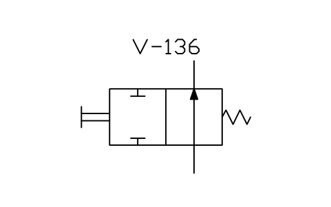 符号 Directional valve, manual, spring 的预览，块名 ISX_X2161_DIRECTIONAL_VALVE_MANUAL_SPRIN