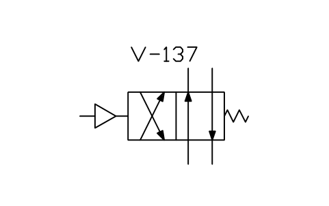 符号 Directional valve, pneumatic, spring 的预览，块名 ISX_X2162_DIRECTIONAL_VALVE_PNEUMATIC_SP