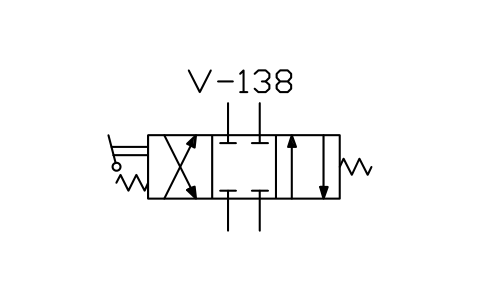 符号 Directional valve, lever, 3 positions 的预览，块名 ISX_X2163_DIRECTIONAL_VALVE_LEVER_3_POSI