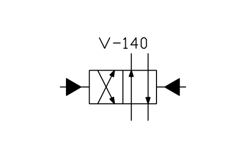 符号 Directional valve, hydraulic, form 2 的预览，块名 ISX_X2165_DIRECTIONAL_VALVE_HYDRAULIC_FO