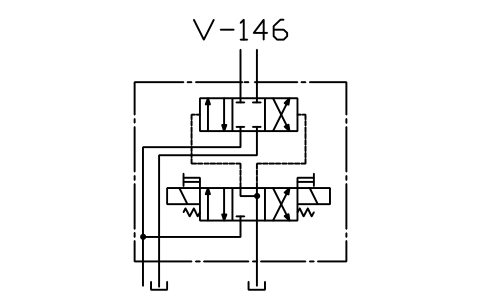 符号 Pilot directional valve, detailed 的预览，块名 ISX_X2171_PILOT_DIRECTIONAL_VALVE_DETAIL