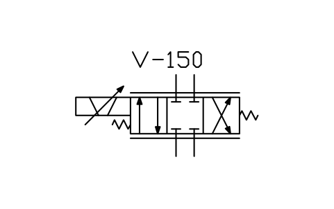 符号 Servo valve, positive overlap 的预览，块名 ISX_X2175_SERVO_VALVE_POSITIVE_OVERLAP