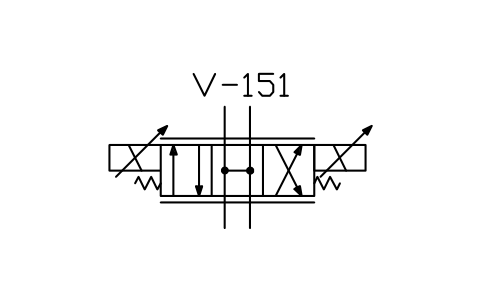 符号 Servo valve, negative overlap 的预览，块名 ISX_X2176_SERVO_VALVE_NEGATIVE_OVERLAP