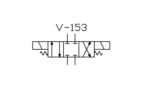 符号 Solenoid directional valve, simple 的预览，块名 ISX_X2178_SOLENOID_DIRECTIONAL_VALVE_SIM