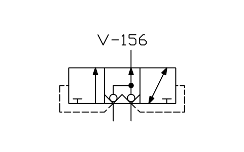 符号 Directional valve, 3 ports, 3 pos. 的预览，块名 ISX_X2181_DIRECTIONAL_VALVE_3_PORTS_3_PO