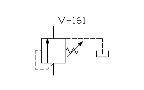 符号 Relief valve, external drain 的预览，块名 ISX_X2193_RELIEF_VALVE_EXTERNAL_DRAIN