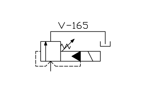 符号 Electrohydraulic relief, simple 的预览，块名 ISX_X2197_ELECTROHYDRAULIC_RELIEF_SIMPLE
