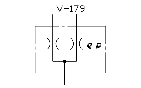 符号 Flow divider, pressure compensated 的预览，块名 ISX_X2220_FLOW_DIVIDER_PRESSURE_COMPENSA