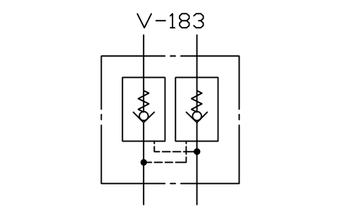 符号 Pilot double check valve 的预览，块名 ISX_X2234_PILOT_DOUBLE_CHECK_VALVE