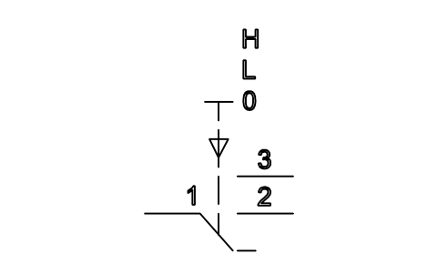 符号 Switch, 3 positions, return to 0 的预览，块名 ISX_X685_SWITCH_3_POSITIONS_RETURN_0