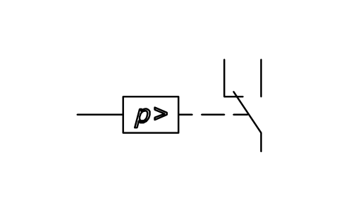 符号 Pressure pilot switch, above 的预览，块名 ISX_X716_PRESSURE_PILOT_SWITCH_ABOVE