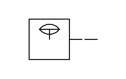 符号 Actuating device, diaphragm 的预览，块名 ISX_X743_ACTUATING_DEVICE_DIAPHRAGM
