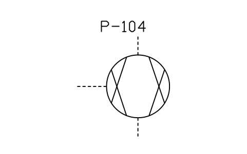 符号 Gas pump or fan, reversible flow 的预览，块名 ISX_2304_GAS_PUMP_OR_FAN_REVERSIBLE_FLO