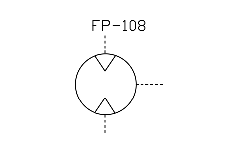 符号 Pneumatic motor, reversible flow 的预览，块名 ISX_2408_PNEUMATIC_MOTOR_REVERSIBLE_FLO