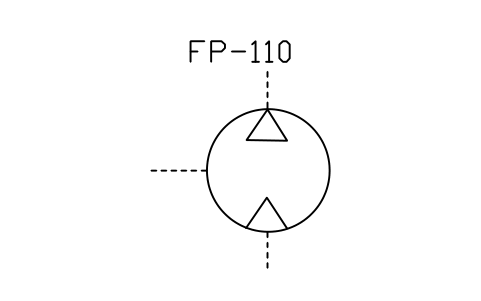 符号 Pneumatic pump/motor 的预览，块名 ISX_2410_PNEUMATIC_PUMP_MOTOR
